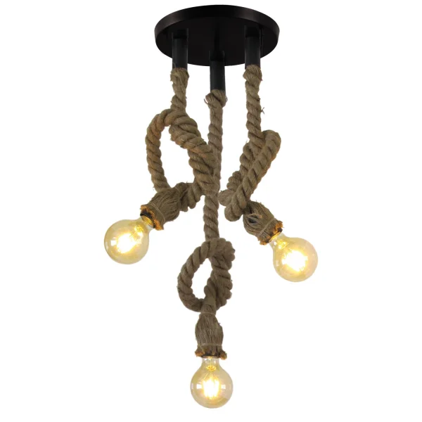 BATEAU DE CORDE DE LAMPE DE TOIT 3 LUMIÈRES