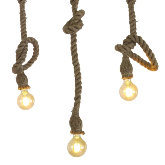LAMPE DE PLAFOND 3 FEUX DE CORDE DE BATEAU 2