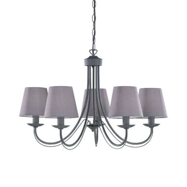 LAMPE DE PLAFOND 5 LUMIÈRES GRISES ARIZONA