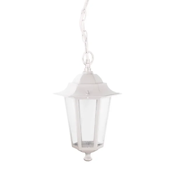 LAMPE PENDENTIF EXTÉRIEURE HEXAGONALE BLANCHE