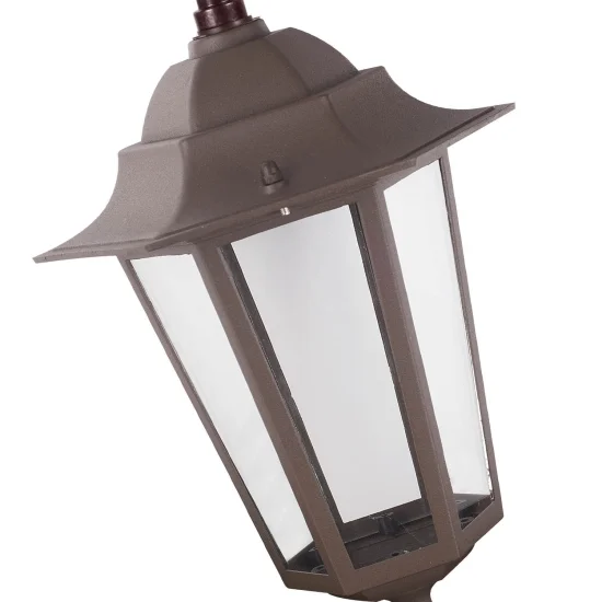 PENDENTIF EXTERNE LAMPE HEXAGONALE ROUILLE BRUNE 2