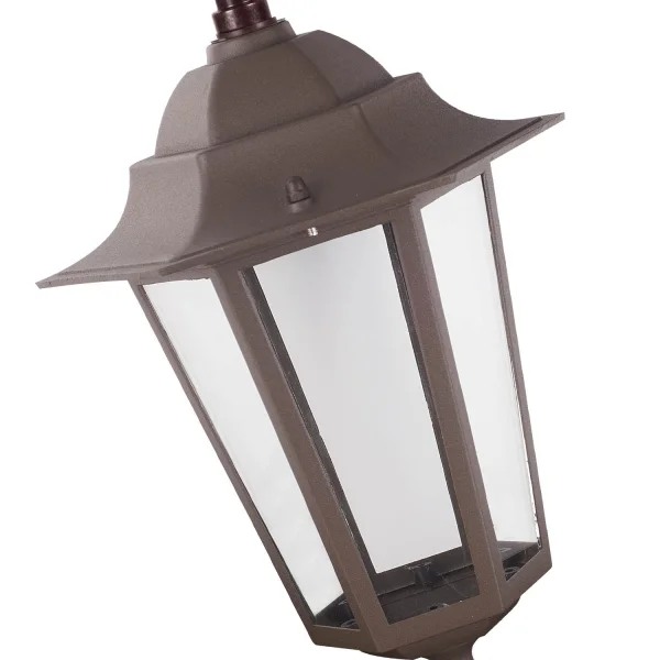 PENDENTIF EXTERNE LAMPE HEXAGONALE ROUILLE BRUNE