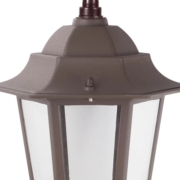 PENDENTIF EXTERNE LAMPE HEXAGONALE ROUILLE BRUNE