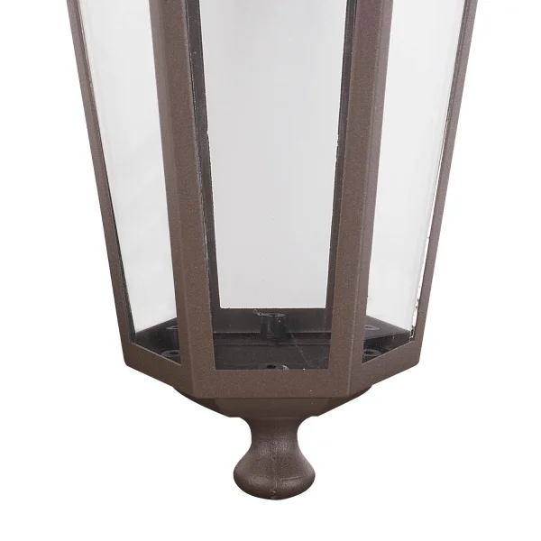 PENDENTIF EXTERNE LAMPE HEXAGONALE ROUILLE BRUNE