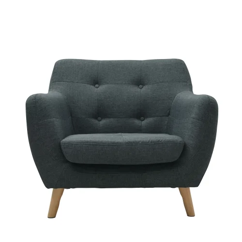 FAUTEUIL DE CLÉMENTINE GRIS OLIVE VINTAGE