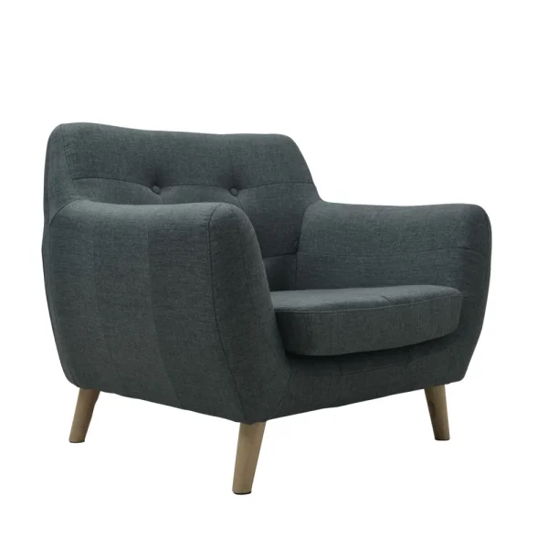 FAUTEUIL DE CLÉMENTINE GRIS OLIVE VINTAGE