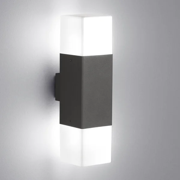 APPLIQUER EXTÉRIEUR LED BELFAST 4W E14 LUMIÈRE DE HAUT EN BAS ANTHRACITE