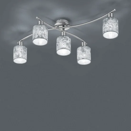 PLAFOND 5 LUMIÈRES PICCOLO ARGENTÉES 2
