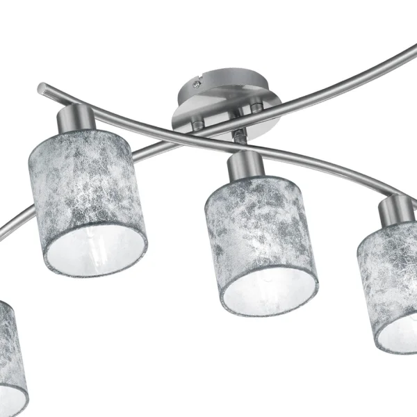 PLAFOND 5 LUMIÈRES PICCOLO ARGENTÉES