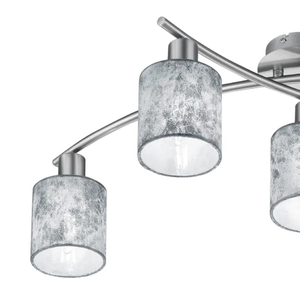 PLAFOND 5 LUMIÈRES PICCOLO ARGENTÉES