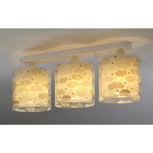 PLAFOND POUR ENFANTS 3 LUMIÈRES NUAGEUSES GRISES