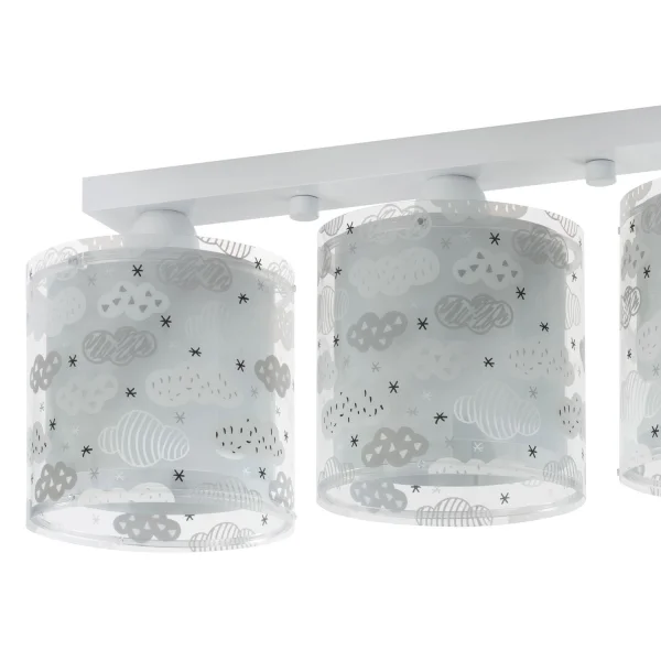 PLAFOND POUR ENFANTS 3 LUMIÈRES NUAGEUSES GRISES