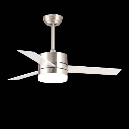 VENTILATEUR DE PLAFOND CONDUIT LORENZO 16W 3 PELLES NICKEL 2