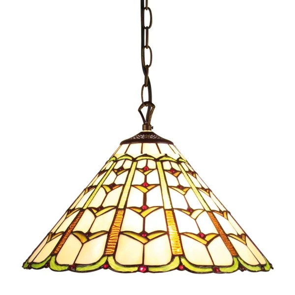 LAMPE PENDENTIF 3L 41 CM VERT TIFFANY