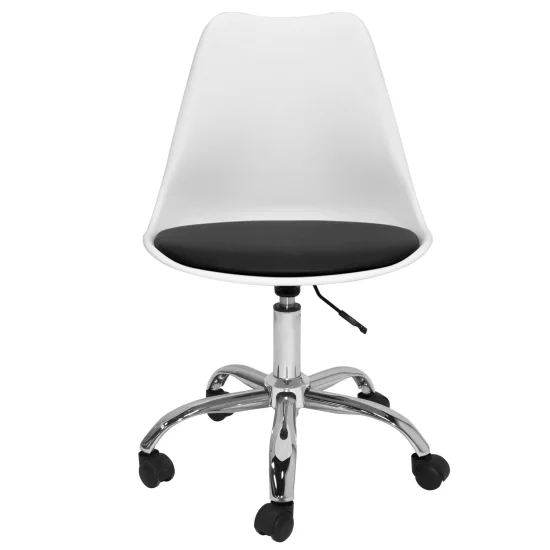 CHAISE DE BUREAU TOWER BLANC/COUSSIN NOIR 2