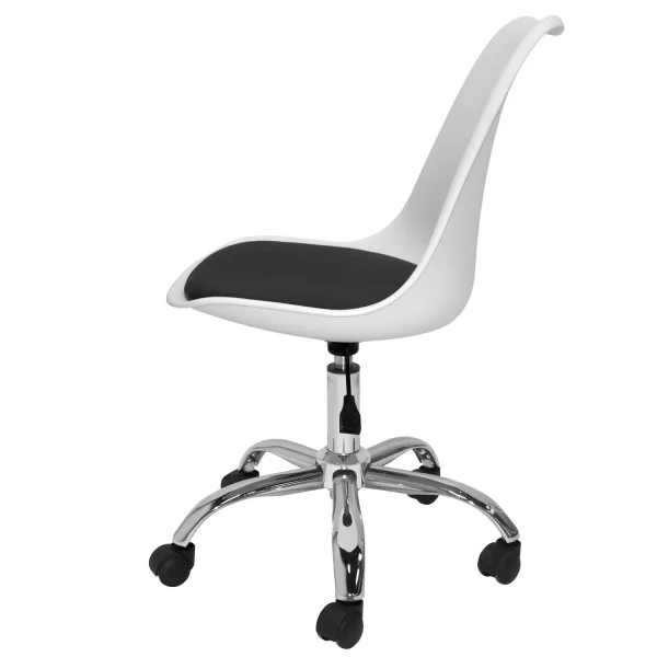 CHAISE DE TOUR BLANCHE/BUREAU NOIR DE COUSSIN