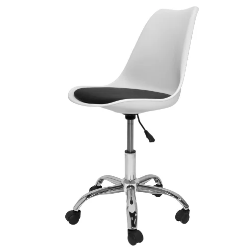 CHAISE DE TOUR BLANCHE/BUREAU NOIR DE COUSSIN