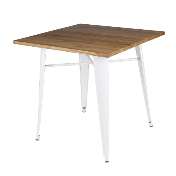 TABLE JOSEPHINE WHITE WOOD 80x80 CM
