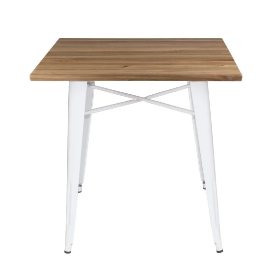 TABLE JOSEPHINE WHITE WOOD 80x80 CM