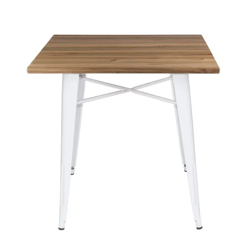 TABLE JOSEPHINE WHITE WOOD 80x80 CM