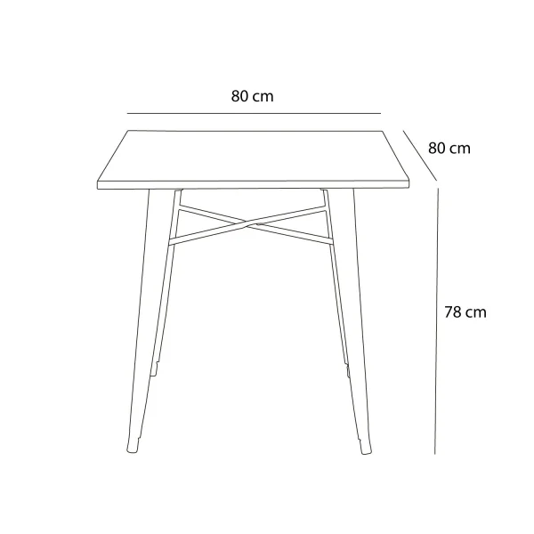 TABLE JOSEPHINE WHITE WOOD 80x80 CM