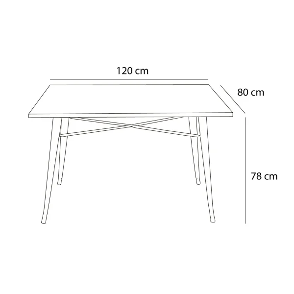 TABLE JOSEPHINE WHITE WOOD 120x80 CM