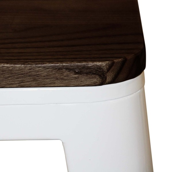 TABURETE JOSEPHINE BLANCO MADERA