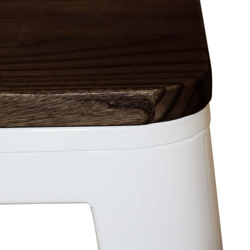 TABURETE JOSEPHINE BLANCO MADERA