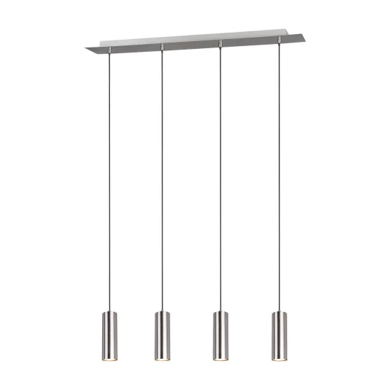 GREFFE DE LAMPE DE PLAFOND 4 LUMIÈRES MATES DE NICKEL