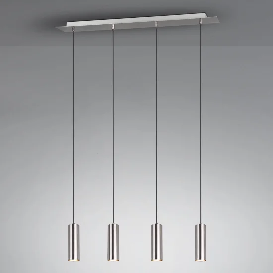 GREFFE DE LAMPE DE PLAFOND 4 LUMIÈRES MATES DE NICKEL 2