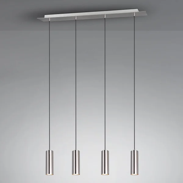 GREFFE DE LAMPE DE PLAFOND 4 LUMIÈRES MATES DE NICKEL