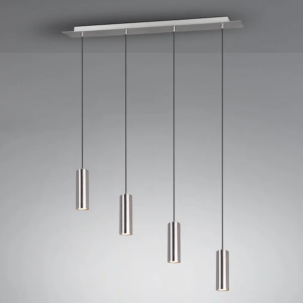 GREFFE DE LAMPE DE PLAFOND 4 LUMIÈRES MATES DE NICKEL