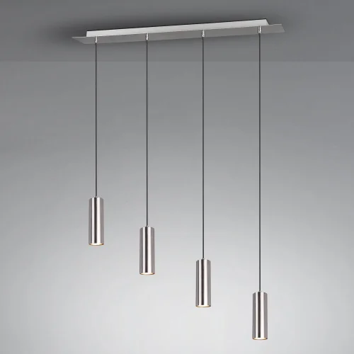 GREFFE DE LAMPE DE PLAFOND 4 LUMIÈRES MATES DE NICKEL