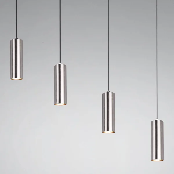 GREFFE DE LAMPE DE PLAFOND 4 LUMIÈRES MATES DE NICKEL