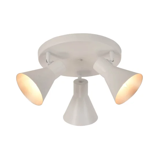 PLAFOND DÉCORATIF 3 LUMIÈRES BLANCHES CLARENCE