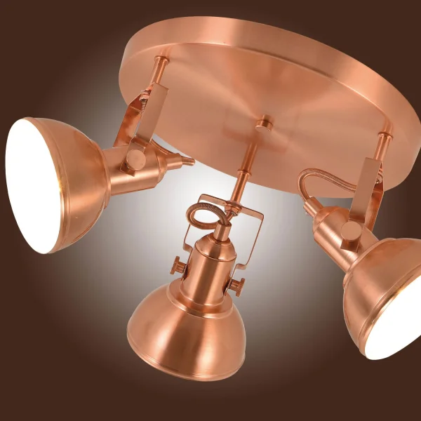 PLAFOND DÉCORATIF 3 LUMIÈRES MURRAY CUIVRE
