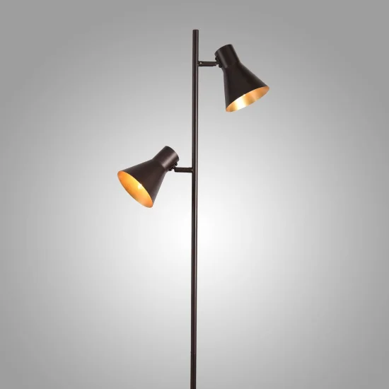 LAMPE DE PLANCHER DÉCORATIVE 2 LUMIÈRES BRUNES CLARENCE 2