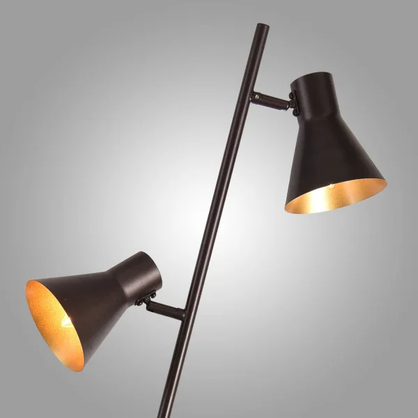 LAMPE DE PLANCHER DÉCORATIVE 2 LUMIÈRES BRUNES CLARENCE