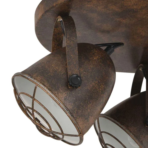 PLAFOND DÉCORATIF 3 LUMIÈRES DE STUTTGART BRUN ROUILLE