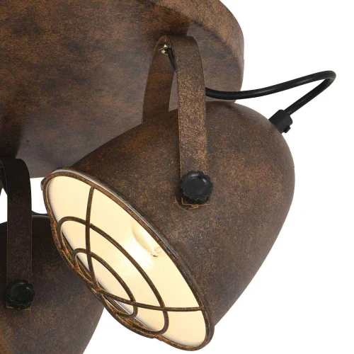 PLAFOND DÉCORATIF 3 LUMIÈRES DE STUTTGART BRUN ROUILLE