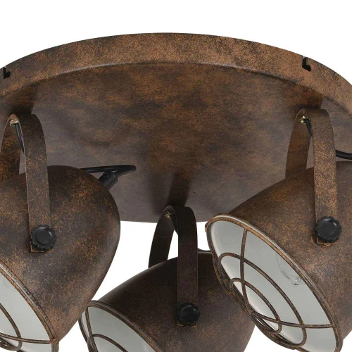 PLAFOND DÉCORATIF 3 LUMIÈRES DE STUTTGART BRUN ROUILLE