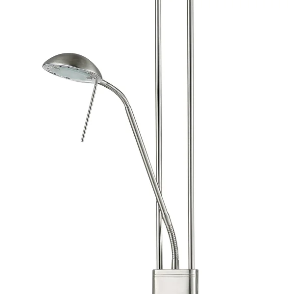 LAMPADAIRE LED AYMERICK 19W+5W 3000K USB NICKEL SATINÉ