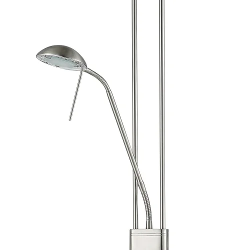 LAMPADAIRE LED AYMERICK 19W+5W 3000K USB NICKEL SATINÉ