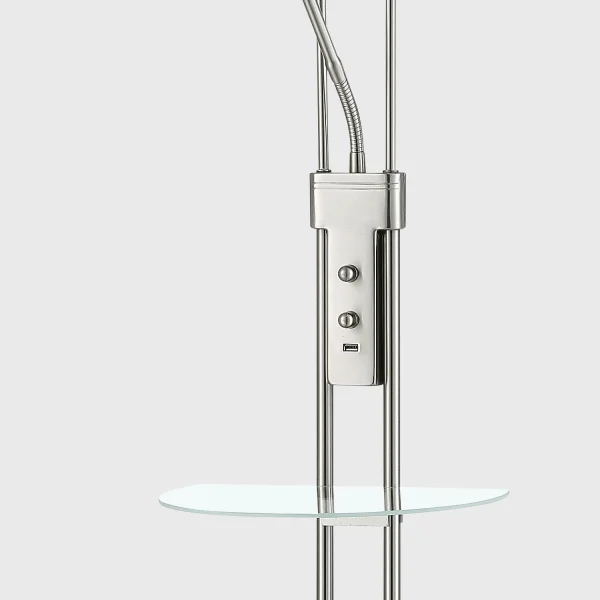LAMPE DEBOUT LED ARTEMIS 18W+5W 3000K USB NICKEL LAMPE DEBOUT LED ARTEMIS 18W+5W 3000K USB NICKEL
