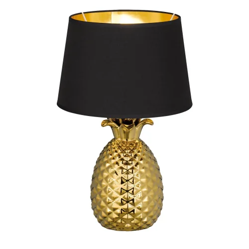 LAMPE DE TABLE ANANAS CÉRAMIQUE OR 43CM