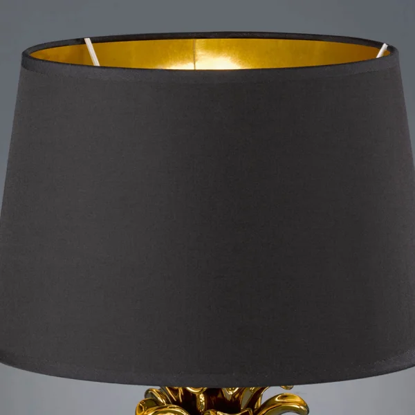 LAMPE DE TABLE ANANAS CÉRAMIQUE OR 43CM