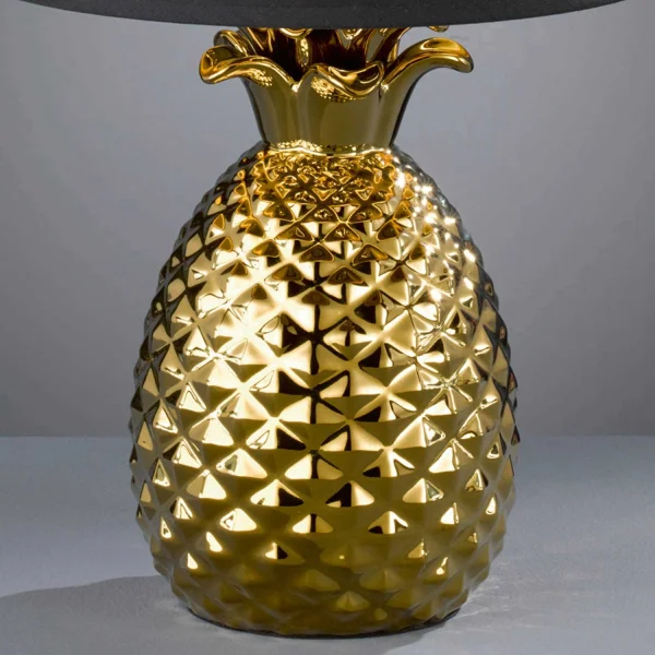 LAMPE DE TABLE ANANAS CÉRAMIQUE OR 43CM