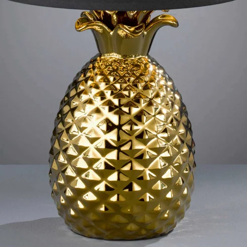 LAMPE DE TABLE ANANAS CÉRAMIQUE OR 43CM