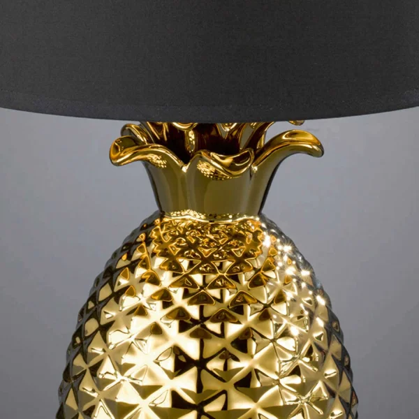 LAMPE DE TABLE ANANAS CÉRAMIQUE OR 43CM