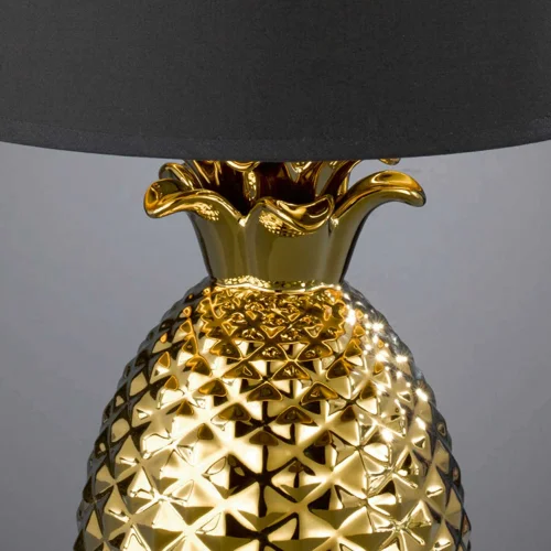 LAMPE DE TABLE ANANAS CÉRAMIQUE OR 43CM